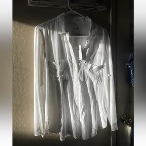 NEW Abercrombie Cotton Button Up White Shirt